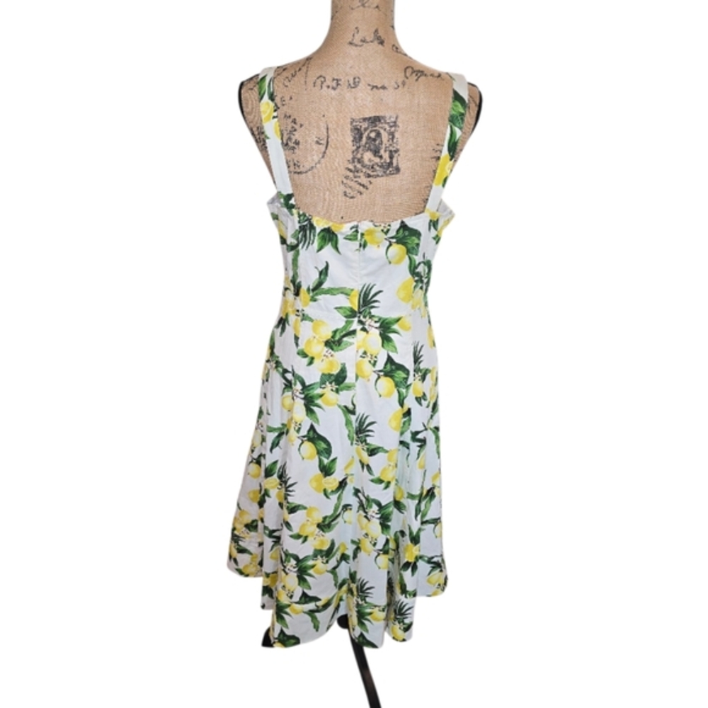 Avec Les Filles Lemon Fit N Flare Skater Rockabilly Midi Dress Size 10 New - Picture 7 of 16